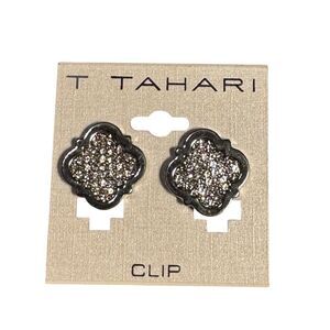 T Tahari Metallic Clip Earrings